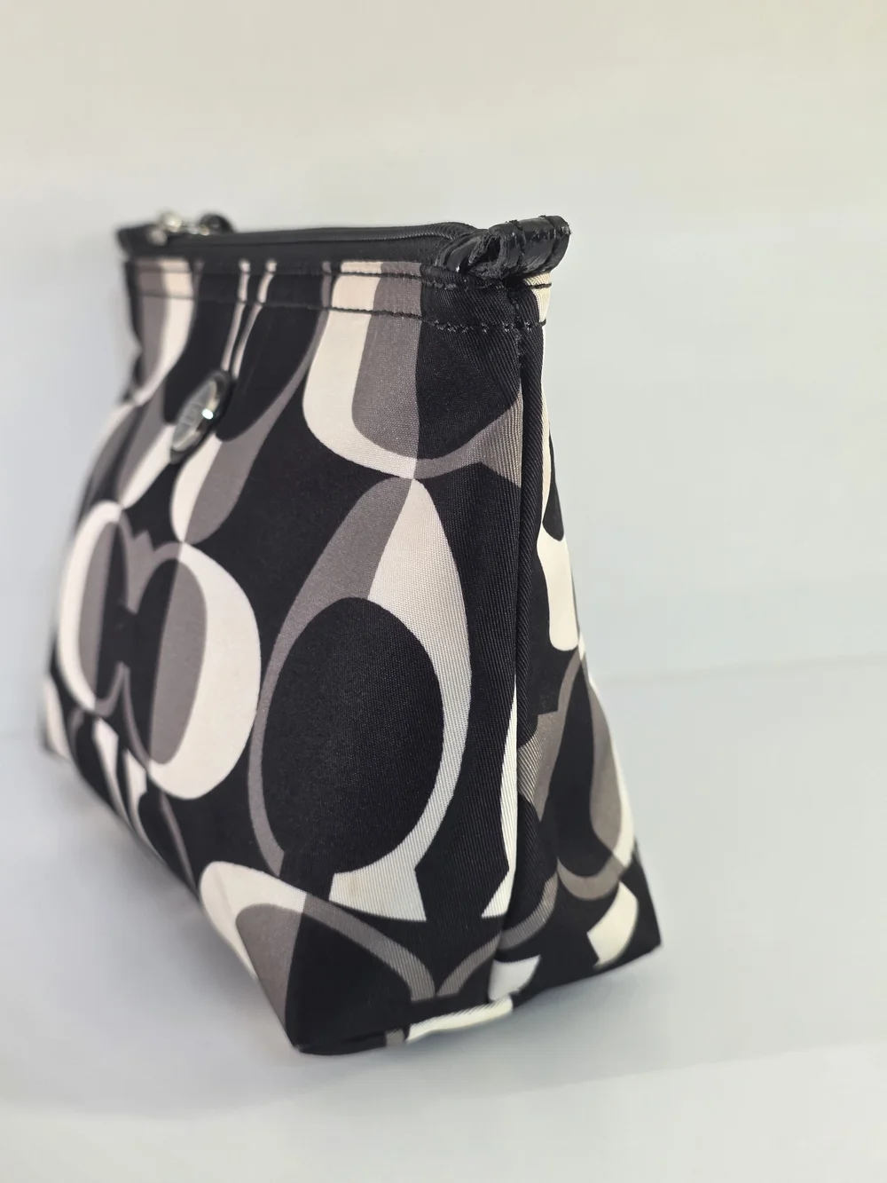 COACH Black & Gray Signature Cosmetic Pouch